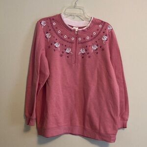 Blair Pink Quarter Zip Pullover Sweater